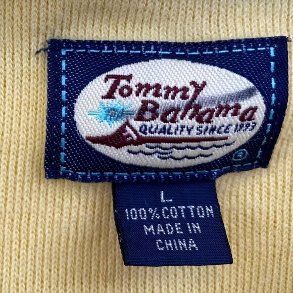 Tommy Bahama Mens Sweater Large Pullover 1/4 Zip Knit Long Sleeve Casual Yellow - Picture 3 of 9